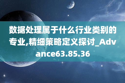 数据处理属于什么行业类别的专业,精细策略定义探讨_Advance63.85.36